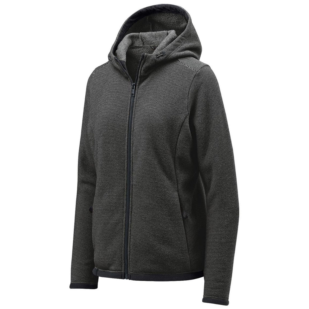 Stormtech Women's Charcoal Stripe Medusa Fleece Hoody