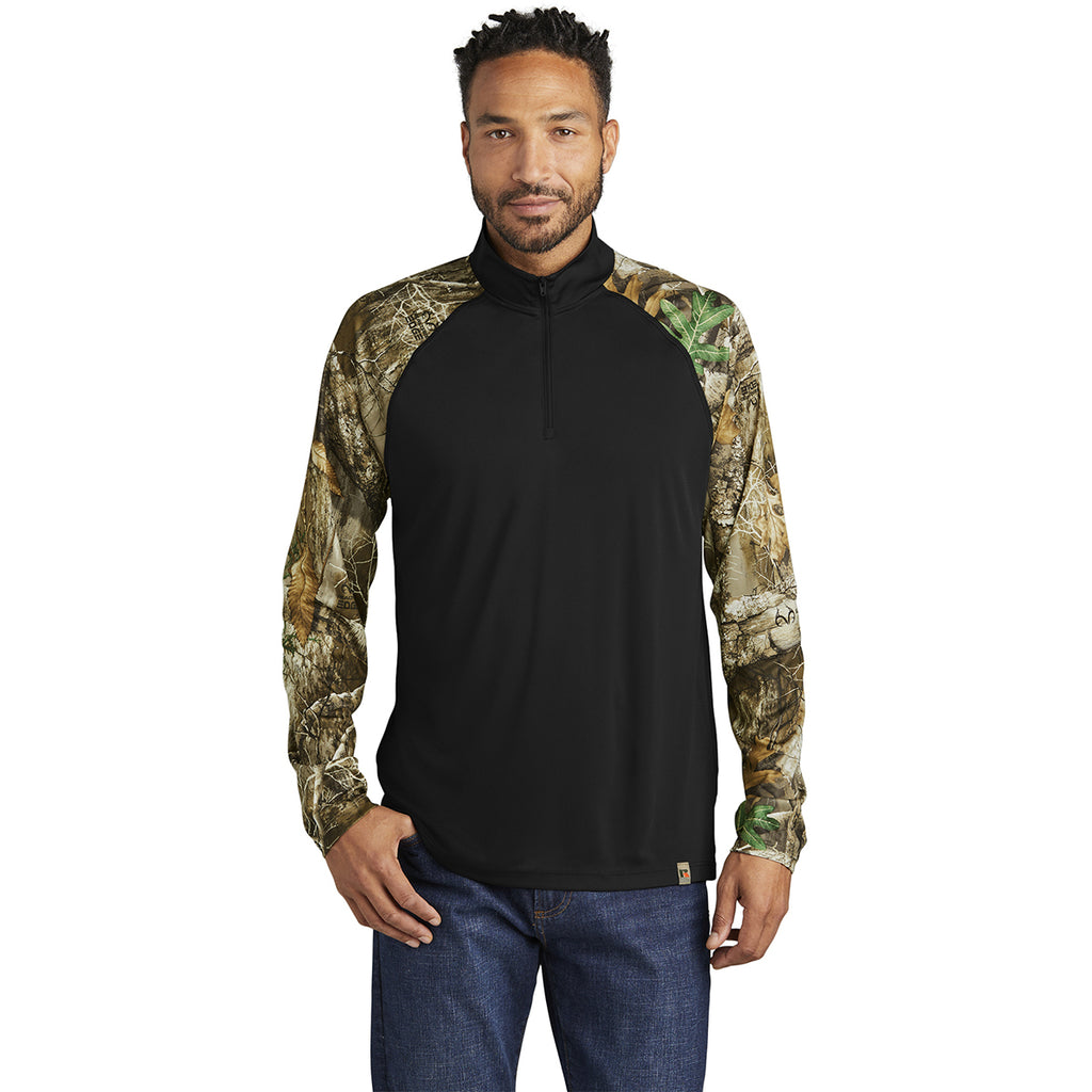 Russell Outdoors Men's Black/ Realtree Edge Realtree Colorblock Performance Quarter Zip