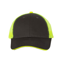Valucap Charcoal/Neon Yellow Sandwich Trucker Cap