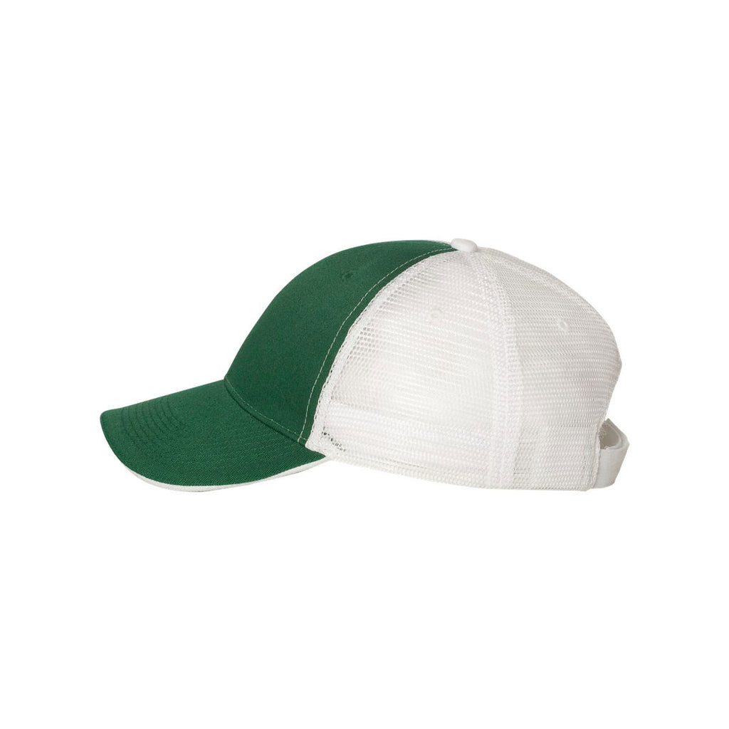 Valucap Dark Green/White Sandwich Trucker Cap