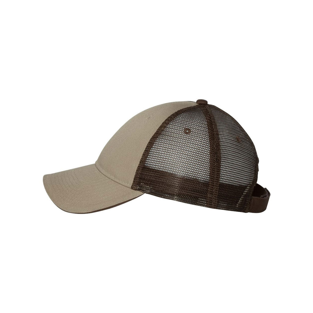 Valucap Khaki/Brown Sandwich Trucker Cap