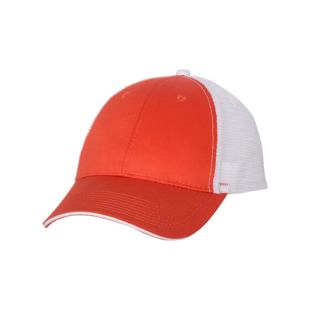 Valucap Orange/White Sandwich Trucker Cap