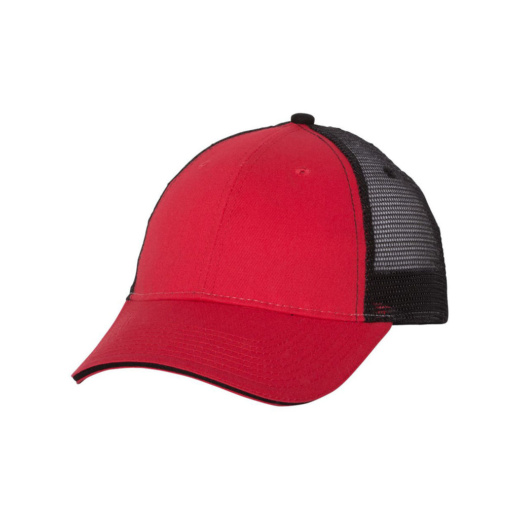 Valucap Red/Black Sandwich Trucker Cap