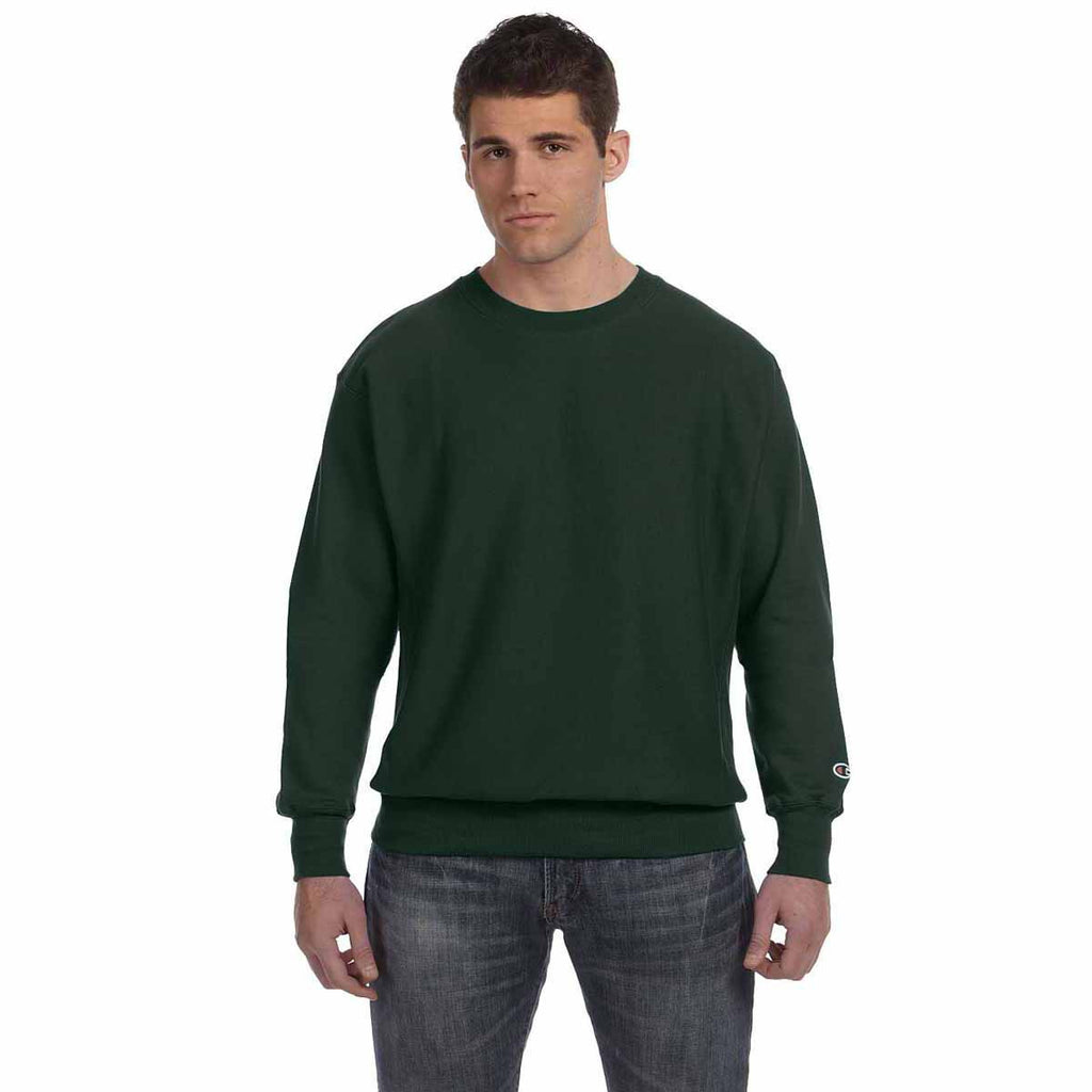 Champion Men's Dark Green Reverse Weave 12-Ounce Crew