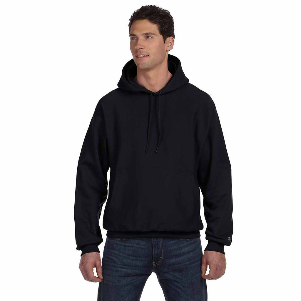 Champion Men's Black Reverse Weave 12-Ounce Pullover Hood