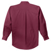 Port Authority Men's Burgundy/Light Stone Extended Size Long Sleeve Easy Care Shirt