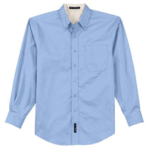 Port Authority Men's Light Blue/Light Stone Tall Long Sleeve Easy Care Shirt