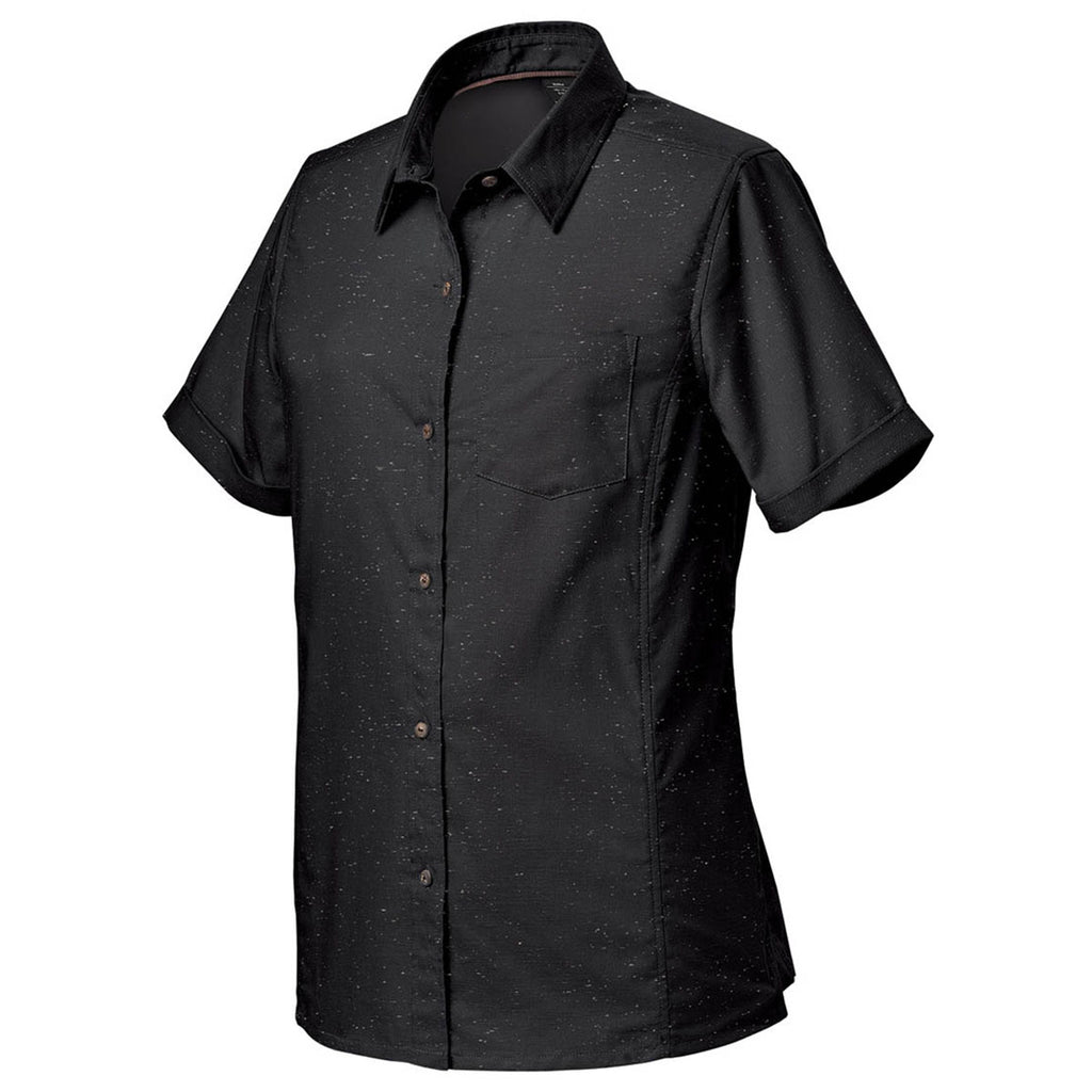 Stormtech Women's Black/Carbon Skeena Short Sleeve Shirt