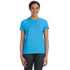 Hanes Women's Aquatic Blue 4.5 oz. 100% Ringspun Cotton nano-T T-Shirt