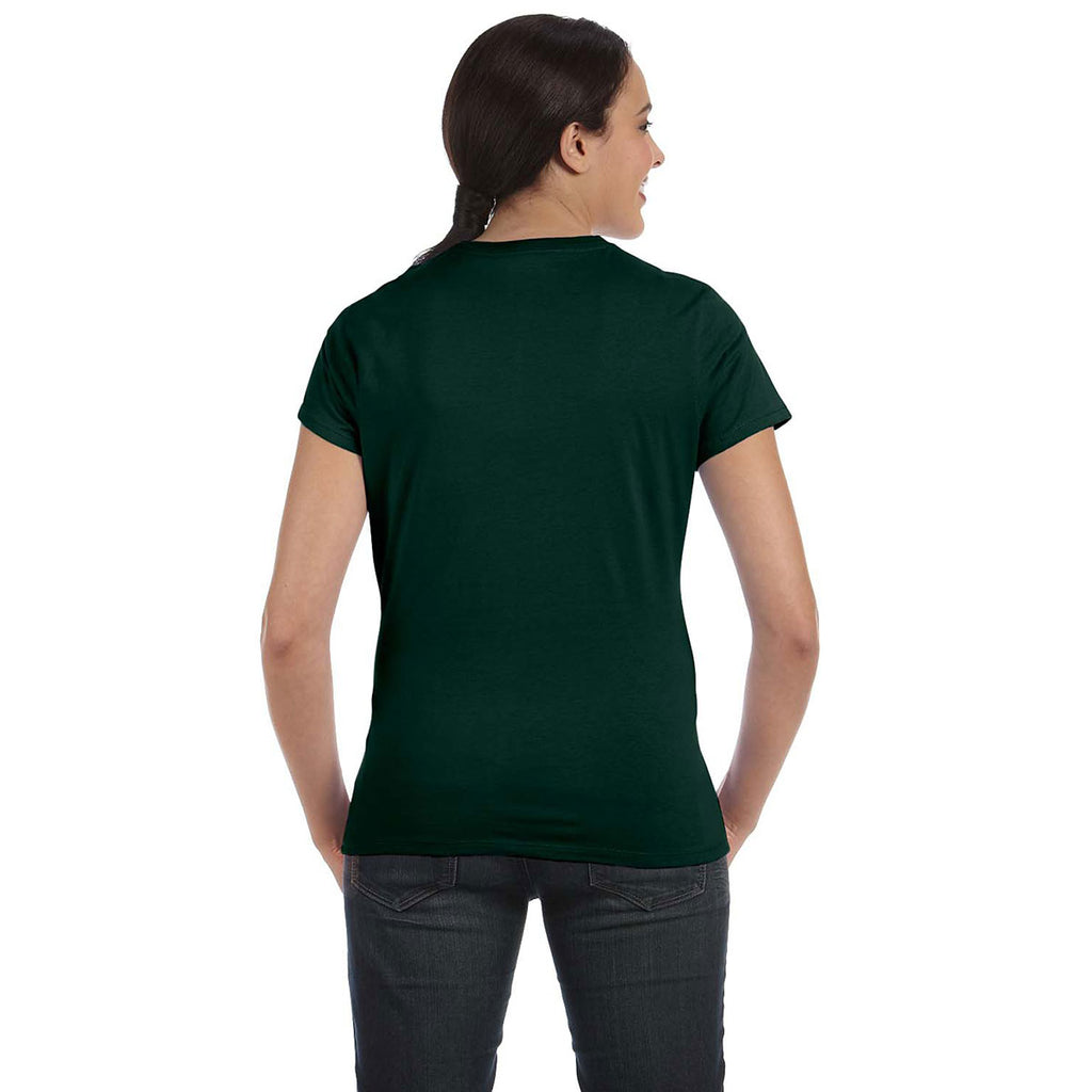 Hanes Women's Deep Forest 4.5 oz. 100% Ringspun Cotton nano-T T-Shirt