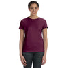 Hanes Women's Maroon 4.5 oz. 100% Ringspun Cotton nano-T T-Shirt