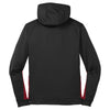 Sport-Tek Men's Black/ Deep Red Sport-Wick Fleece Colorblock Hooded Pullover