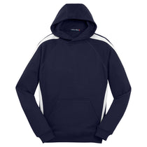 Sport-Tek Men's True Navy/ White Sleeve Stripe Pullover Hooded Sweatshirt