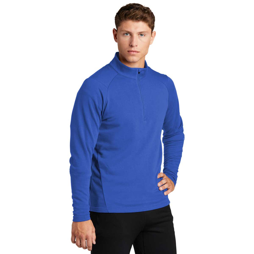 Sport-Tek Men's True Royal Lightweight French Terry Quarter Zip Pullover