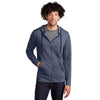 Sport-Tek Men's True Navy Heather PosiCharge Tri-Blend Wicking Fleece Full-Zip Jacket