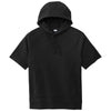 Sport-Tek Men's Black Triad Solid PosiCharge Tri-Blend Wicking Fleece Short Sleeve Hoodie