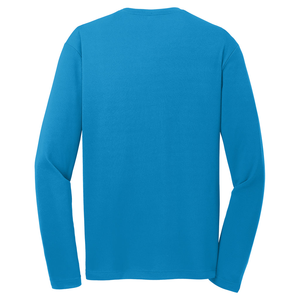 Sport-Tek Men's Pond Blue PosiCharge RacerMesh Long Sleeve Tee