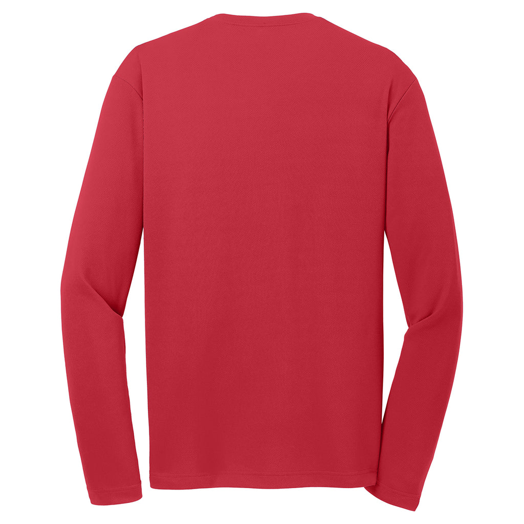 Sport-Tek Men's True Red PosiCharge RacerMesh Long Sleeve Tee