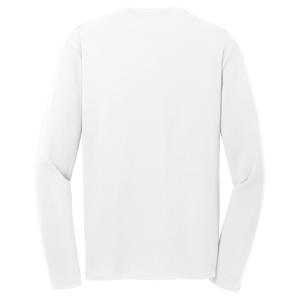 Sport-Tek Men's White PosiCharge RacerMesh Long Sleeve Tee