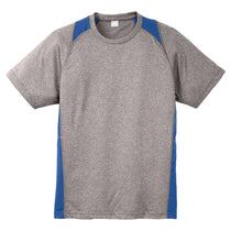 Sport-Tek Men's Vintage Heather/True Royal Heather Colorblock Contender Tee