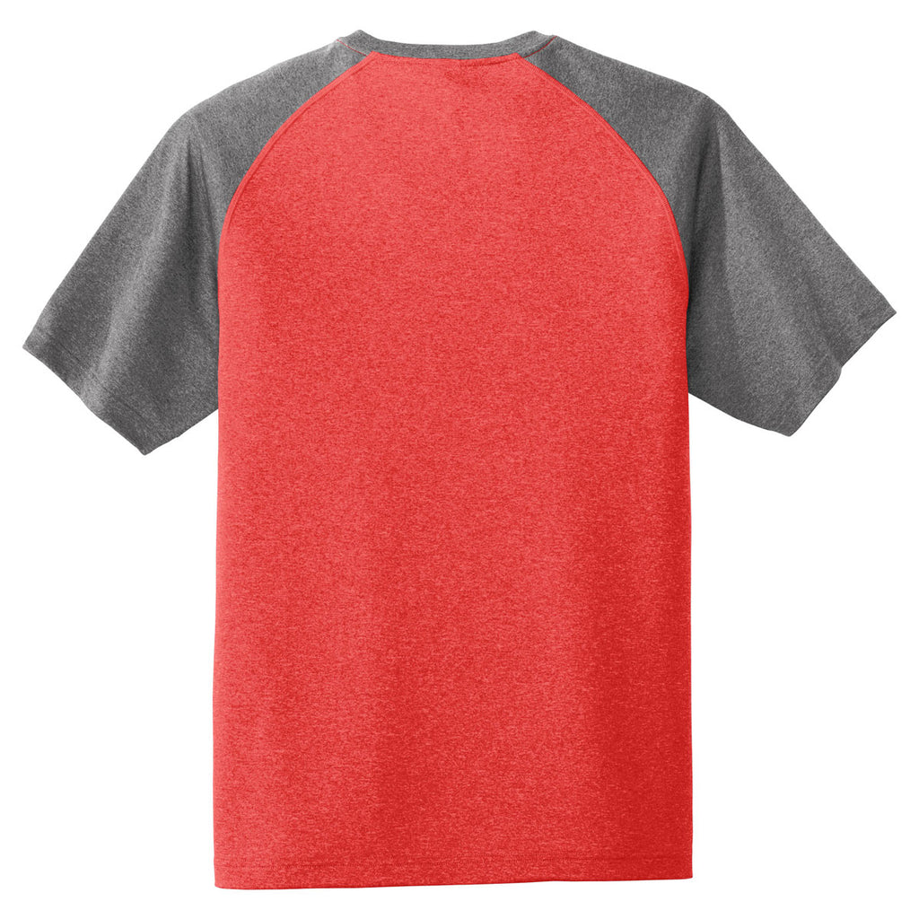 Sport-Tek Men's Scarlet Heather-On-Heather Contender Tee