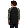 Sport-Tek Men's Black Drift Camo Colorblock Long Sleeve Tee