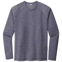 Sport-Tek Men's True Navy Heather PosiCharge Long Sleeve Tri-Blend Wicking Raglan Tee