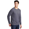 Sport-Tek Men's True Navy Heather PosiCharge Long Sleeve Tri-Blend Wicking Raglan Tee