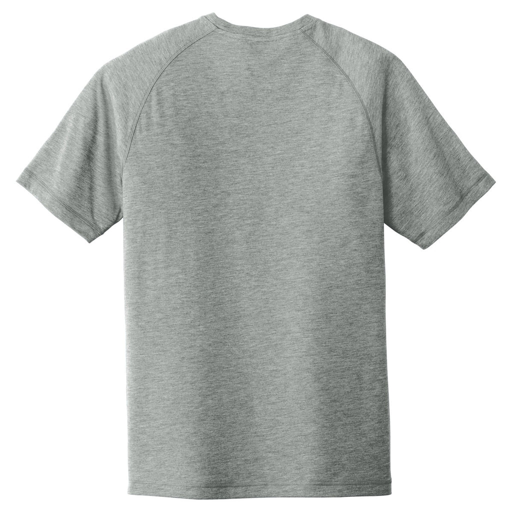 Sport-Tek Men's Dark Grey Heather PosiCharge Tri-Blend Wicking Raglan Tee