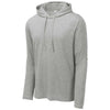 Sport-Tek Men's Light Grey Heather Posicharge Tri-Blend Wicking Long Sleeve Hoodie