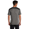 Sport-Tek Men's Black/Dark Grey Heather PosiCharge Tri-Blend Wicking Draft Tee