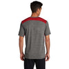 Sport-Tek Men's True Red/Dark Grey Heather PosiCharge Tri-Blend Wicking Draft Tee