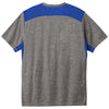 Sport-Tek Men's True Royal/Dark Grey Heather PosiCharge Tri-Blend Wicking Draft Tee