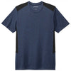 Sport-Tek Men's Dark Royal Heather/Black Endeavor Short Sleeve Tee