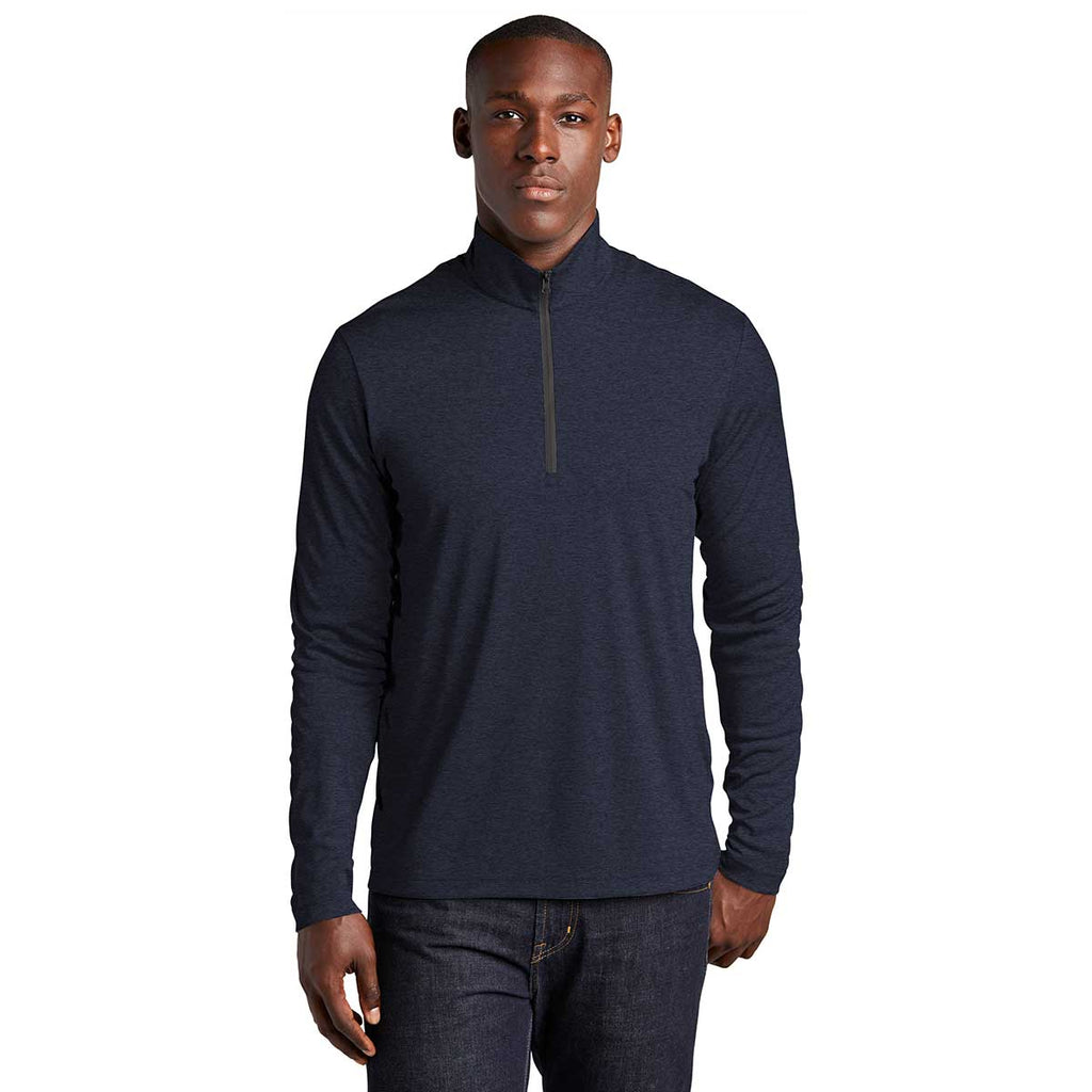 Sport-Tek Men's Deep Navy Heather Endeavor 1/4 Zip Pullover