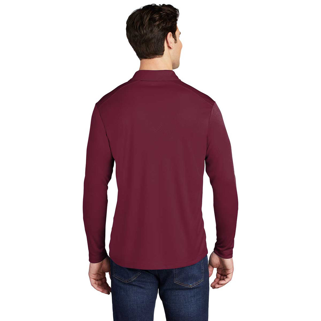 Sport-Tek Men's Cardinal Posi-UV Pro Long Sleeve Polo