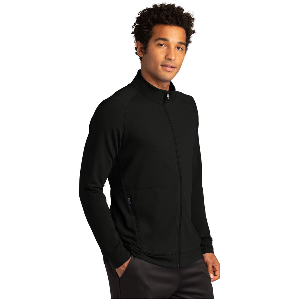 Sport-Tek Men's Black Sport-Wick Flex Fleece Full-Zip