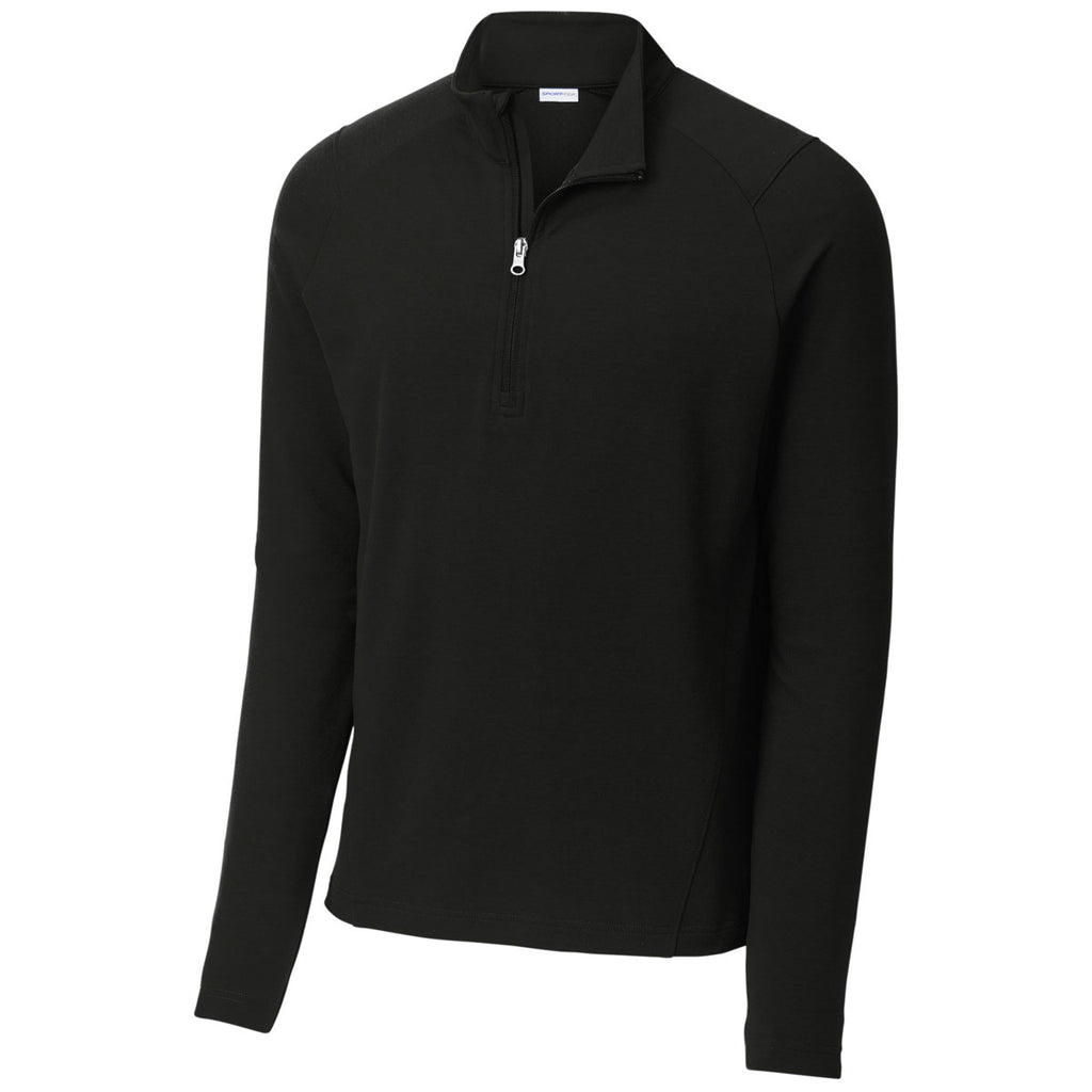 Sport-Tek Men's Black Sport-Wick Flex Fleece 1/4-Zip