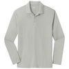 Sport-Tek Men's Silver PosiCharge RacerMesh Long Sleeve Polo