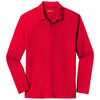 Sport-Tek Men's True Red PosiCharge RacerMesh Long Sleeve Polo