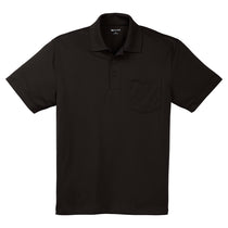 Sport-Tek Men's Black Micropique Sport-Wick Pocket Polo