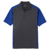 Sport-Tek Men's Iron Grey/True Royal Colorblock Micropique Sport-Wick Polo