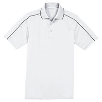 Sport-Tek Men's White/Iron Grey Micropique Sport-Wick Piped Polo