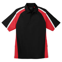Sport-Tek Men's Black/True Red/White Tricolor Micropique Sport-Wick Polo