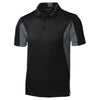 Sport-Tek Men's Black/ Iron Grey Side Blocked Micropique Sport-Wick Polo