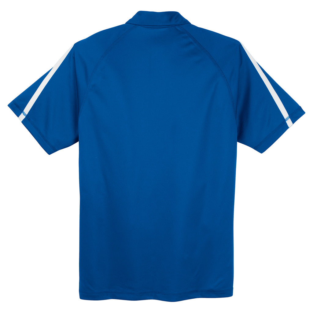 Sport-Tek Men's True Royal/ White PosiCharge Micro-Mesh Colorblock Polo