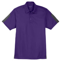 Sport-Tek Men's Purple/Grey PosiCharge Active Textured Colorblock Polo