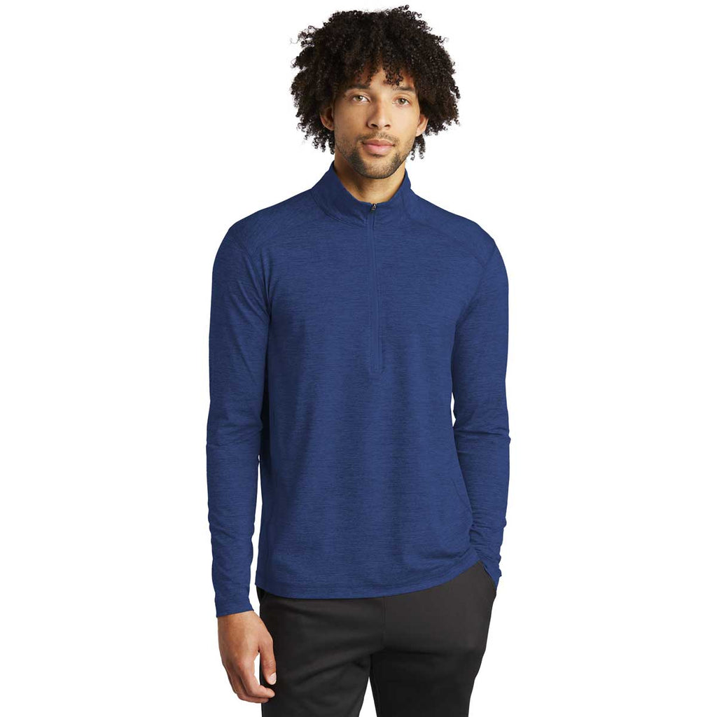 Sport-Tek Men's True Royal Heather Exchange 1.5 Long Sleeve Half Zip