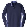 Sport-Tek Men's True Navy/True Navy Heather Sport-Wick Stretch Contrast 1/2-Zip Pullover