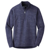 Sport-Tek Men's True Navy Sport-Wick Stretch Reflective Heather 1/2-Zip Pullover